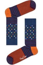 Happy Socks Stripe and Dot Sock in kleur roestbruin